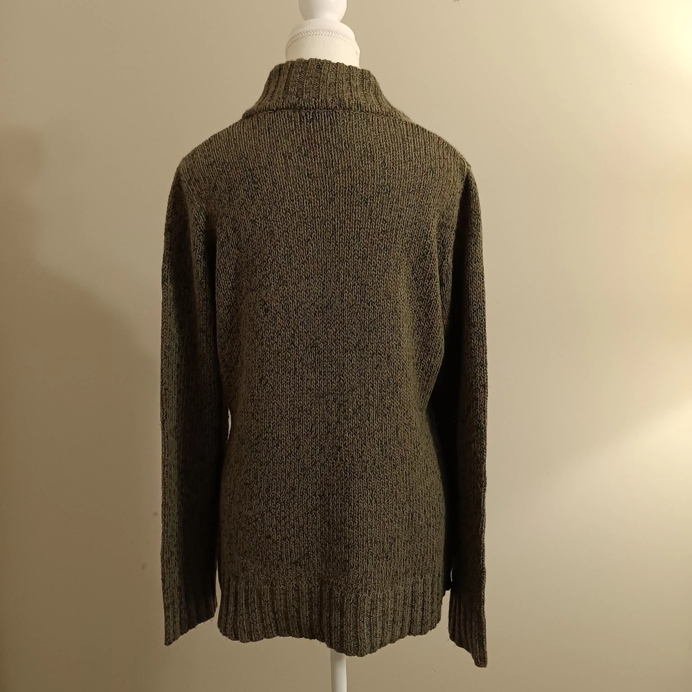 Liz Claiborne Women's L  Brown Pink and Green Speckled  V-neck Sweater - Picture 5 of 9
